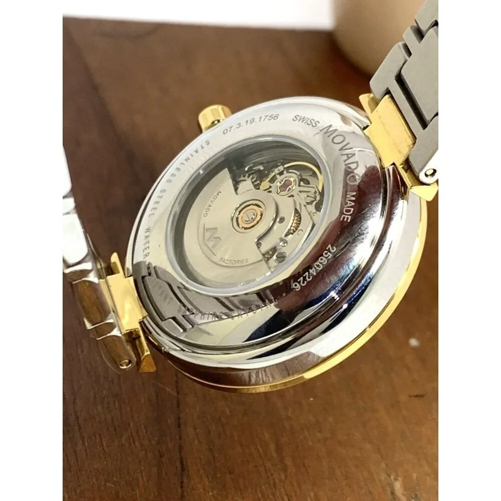 Movado Women's Watch 0607679 Museum Black Dial Swiss Automatic 2-Tone Steel 32mm